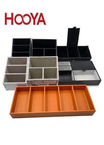 Mini boîte de rangement moderne à tiroir en PU Porte-stylo de bureau Séparation de la plaque de séparation amovible Cadeau multifonctionnel Porte-stylo en cuir - Product Image 2