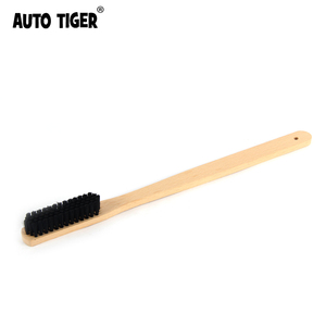 AUTO <span class=keywords><strong>TIGER</strong></span> Brosse de nettoyage pour jantes de voiture en nylon et bois de hêtre, brosse de détail pour pneus et roues de voiture - Product Image 3