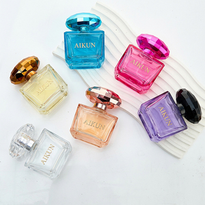 Aikun - Juego de Perfumes en Frascos Cuadrados de Vidrio de 50 ml, Coloridos, con Tapa de Diamantes, Logotipo Metálico de Níquel en Relieve y Caja, para Pedidos de Regalos Navideños en Pequeñas Cantidades - Product Image 3