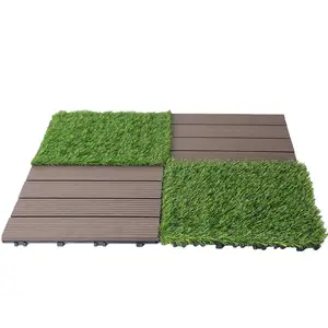 Azulejo de grama falsa de 30cm x 30cm, plástico de intertravamento, grama falsa, tapete de decoração sintética para erva artificial