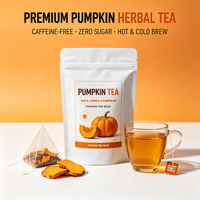 Sachets de tisane de citrouille sans caféine, naturellement sans sucre, riches en potassium, pour la digestion, les fibres, la réduction des ballonnements et la bêta-carotène