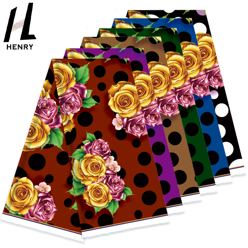 Новый дизайн на заказ, фон в горошек, Цветущая Роза, ткань с принтом для платья в полинезийском стиле