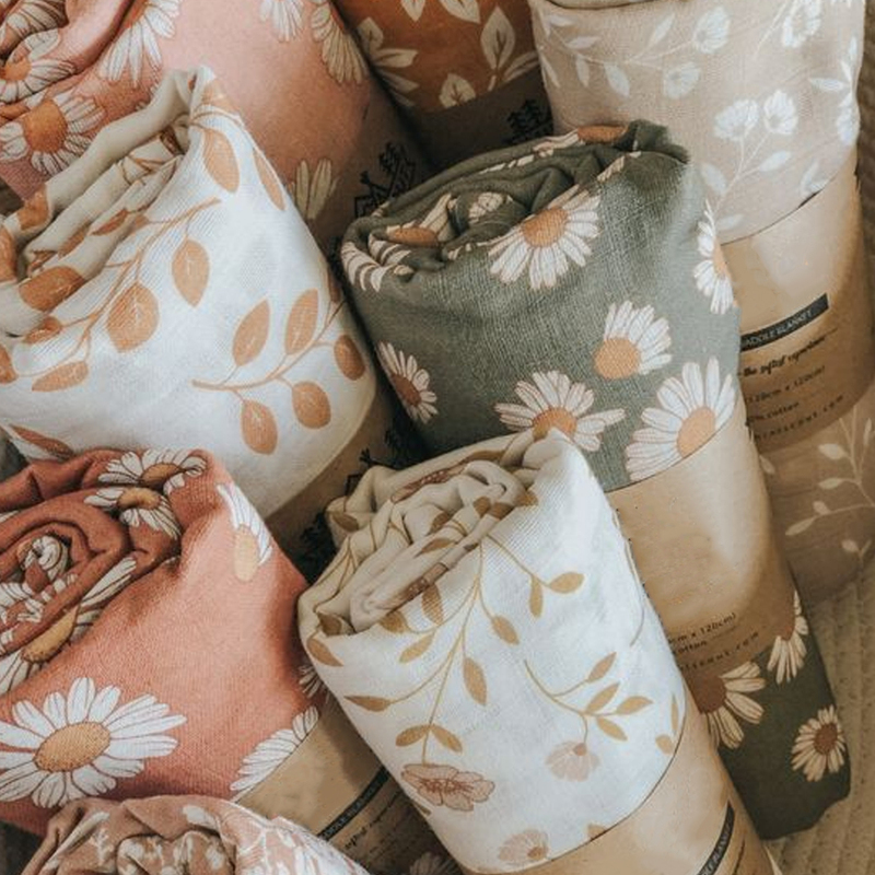 Custom Soft Breathable Organic Muslin Swaddle