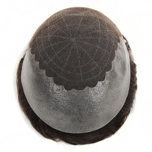 Parrucchino Dura Octagon da Uomo 7X9 in Pizzo e PU con Capelli Remy Sistema di Onde Naturali 5 Pollici Capelli Indiani Corti Densità 120% - Product Image 4