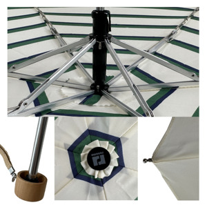 Parapluie de voyage manuel moderne ultra-léger à trois plis à 6 baleines, protection solaire pour le soleil et la pluie - Product Image 6