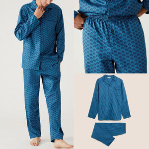 2023 nuovo stile pigiami da <span class=keywords><strong>uomo</strong></span> a figura intera davanti aperto da casa da <span class=keywords><strong>uomo</strong></span> in puro <span class=keywords><strong>cotone</strong></span> - Product Image 4