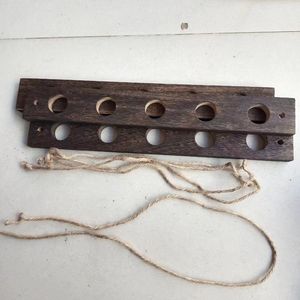 Soporte para tubos de ensayo de madera maciza de Paulownia y pino de 35,5 x 5 x 1,5 cm con orificios para uso en laboratorio - Product Image 2