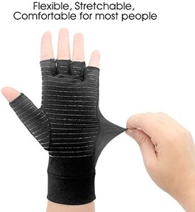 Computer <strong>Typing</strong> Arthritis Compression <strong>Gloves</strong> With Copper Hand Support Joint Pain Relief Best Copper Infused Fingerless <strong>Glove</strong> - Product Image 6