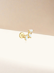 Pendientes de Plata de Ley 925 con Circonitas en Forma de Mini Flor para Niña - Product Image 4