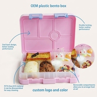 Boîte à lunch pour enfants en plastique de qualité alimentaire, compartiment anti-fuite, boîte bento, compatible micro-ondes, boîte repas pour étudiants, école, bureau, OEM ODM