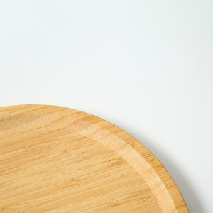 ถาดเสิร์ฟไม้ไผ่ทรงกลมสีธรรมชาติสำหรับเสิร์ฟอาหารในครัว - Product Image 1