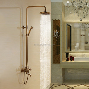Laiton Antique <span class=keywords><strong>Salle</strong></span> <span class=keywords><strong>De</strong></span> <span class=keywords><strong>Bain</strong></span> 8 "Pluie Robinet <span class=keywords><strong>de</strong></span> Douche Mitigeur <span class=keywords><strong>de</strong></span> Baignoire Colonne <span class=keywords><strong>De</strong></span> Douche - Product Image 2