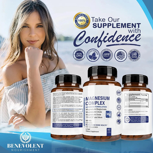 OEM, магниевый комплекс, <span class=keywords><strong>500</strong></span> мг, вегетарианские капсулы с низким уровнем минимального поглощения, добавка для взрослых, спазмы ног, расслабление мышц - Product Image 5