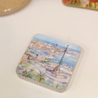 Offre spéciale Coffret cadeau souvenir touristique de Paris Coffret en PVC Ensemble de sous-verres avec tapis et tampons France Paris Souvenirs et cadeaux