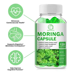 Natural Immune Booster Moringa Leaf Extract Capsule 60pcs Herbal Supplements Moringa Softgel