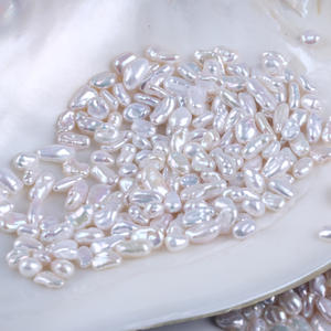 Vente en gros de perles de Keshi d'eau douce naturelles de 6 à 9 mm, perles baroques Pipa, collier de perles DIY, bijoux irréguliers avec perles régénérées en vrac - Product Image 5