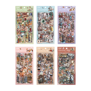 Lot de 6 autocollants en papier imperméables pour décoration de fêtes, motifs de dessins animés, autocollants créatifs à découper pour carnet de notes et animaux de compagnie - Product Image 5