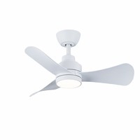 Ventilateur de plafond blanc moderne de 32 pouces avec lumière LED et télécommande, ventilateur à moteur DC ultra silencieux pour chambre à coucher