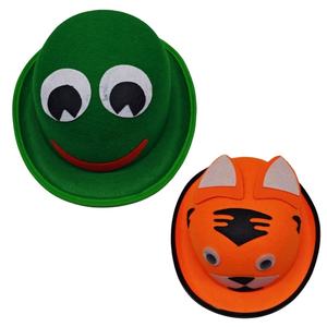 Sombreros de Terciopelo con Diseño de Animales de Dibujos Animados para Niños, Tigre, Rana, Abeja, Personalizables, para Fiestas Infantiles, Escolares, Festivales y Decoración - Product Image 3