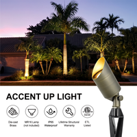 Projecteur de jardin IP65 12V MR16 en laiton massif, réglable, pour éclairage paysager extérieur, arbustes, statues, murs