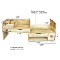 Organisateur de bureau en bois multi-compartiments avec tiroirs pour le rangement au bureau et à la maison