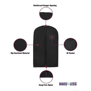 Free sample New Breathable 54" <b>Suit</b>/<b>Dress</b> Black Garment Bag - Product Image 2