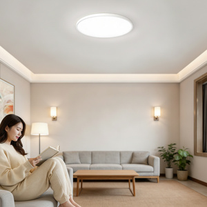 Plafonnier <span class=keywords><strong>LED</strong></span> ultra-plat rond à montage en surface pour salon, chambre et couloir avec 3500K 6000K - Product Image 1