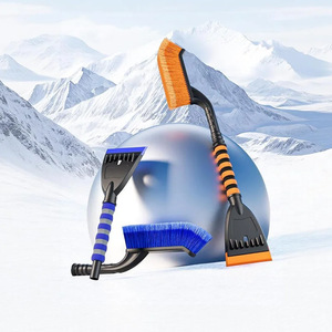 Chongteng Ice Scraper Snow Brush Telescopic Handle ABS <b>Material</b> For Car Window Defrosting Winter Use - Product Image 1