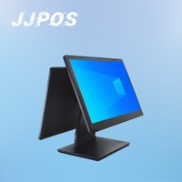 Terminal de Punto de Venta con Pantalla Táctil LED Dual de 15.6 Pulgadas, Sistema de Caja Registradora Inteligente, Pantalla Ultrafina