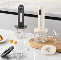 Mini-hachoir alimentaire portable USB sans fil 4 tasses en acier inoxydable électrique automatique pour ail et viande usage domestique