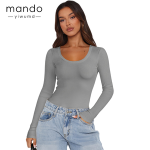 T-<span class=keywords><strong>shirt</strong></span> de <span class=keywords><strong>yoga</strong></span> à manches longues à col rond extensible pour femmes, doux, côtelé, respirant, léger, pour adultes, fabriqué en viscose - Product Image 4