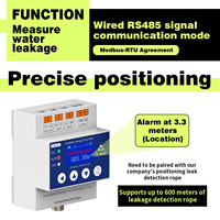 Detector de Fugas de Agua con Pantalla LCD, Controlador RS485 Modbus RTU, Salida de Relé, Sistema de Alarma de Fugas de Agua para Riel DIN