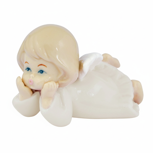Scultura di Angelo in Ceramica Avorio 6.2*5.1*4.5 Pollici Angelet AVORIO - Product Image 2