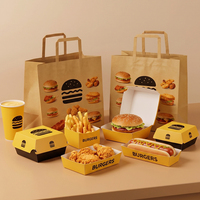 Boîtes d'emballage pour restaurants de restauration rapide à emporter, personnalisées, jetables, en papier pour hamburgers, vente en gros