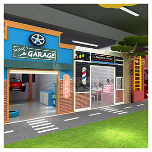 Aire de jeux intérieure commerciale en bois sur mesure pour enfants, type Tiny Town, pour jeu de rôle et de simulation, pour tout-petits et crèches - Product Image 3