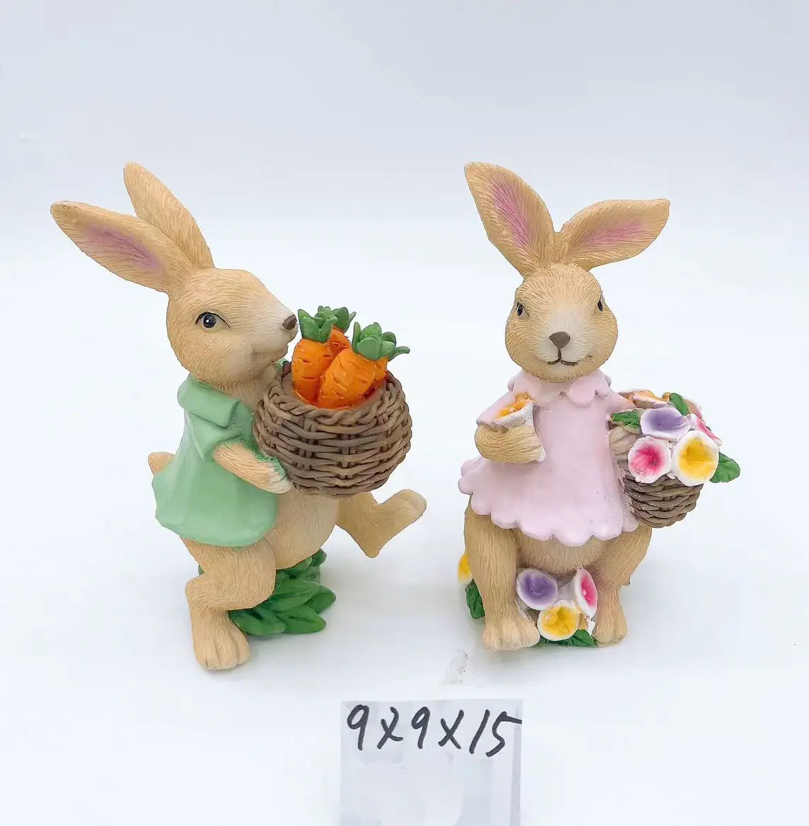 Home Office Resin Table Decoration Handmade Art Craft Easter Bunny Rabbit Statue For Party Holiday