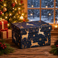 Coffret cadeau de Noël chaleureux pour la famille, sac en papier pour les fêtes de Noël, emballage cadeau