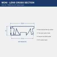 Couverture de diffuseur linéaire en PMMA dépoli pour profil LED à faisceau moyen de 60 degrés pour éclairage linéaire de bureau