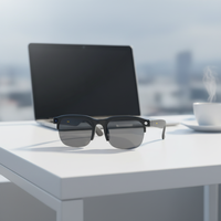Lunettes intelligentes avec caméra, haut-parleurs, étanches, contrôle par application, assistant IA, traducteur, enregistrement photo/vidéo 1080p, compatible PC sans fil