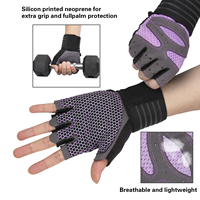 Gants de fitness demi-doigts anti-callosités pour hommes et femmes avec support intégré du poignet pour l'haltérophilie et l'entraînement de force