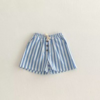 Nouvelles Pantalons Sarouel Rayés d'Été pour Garçons et Filles, Vêtements Décontractés en Coton Respirant pour Enfants, Longueur Mi-Mollet, Mode Bébé