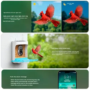 Nouvelle mangeoire automatique intelligente pour oiseaux, extérieure, étanche, avec reconnaissance IA, solaire, sans fil, équipement d'alimentation pour animaux avec bols, Chine, 1600g - Product Image 3