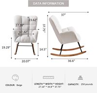 Fauteuil à bascule moderne de luxe pour chambre d'enfant, fauteuil à bascule Teddy à dossier haut, fauteuil d'appoint pour salon et chambre à coucher