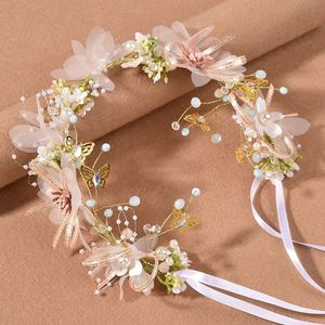 Dress Accessories Bohemian Pearl <b>Crowns</b> Hair Hoop Wedding Beautiful <b>Flower</b> Headband - Product Image 1