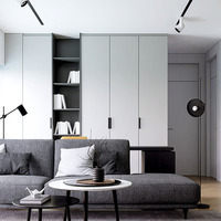 Armoire de chambre contemporaine convertible sur mesure, dressing complet, bureau intégré, buffet, espace repas