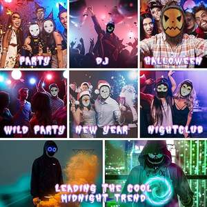 Masque de déguisement en plastique à commande par application Bluetooth électrique, masque de visage Colplay, masque intelligent lumineux LED <span class=keywords><strong>pour</strong></span> <span class=keywords><strong>Halloween</strong></span>, masque d'<span class=keywords><strong>horreur</strong></span> de célébrité - Product Image 6