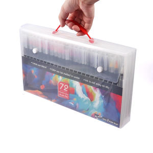 Foska ง่ายต่อการพกพาและเก็บขนแปรงไนลอนที่ทนทานปากกามาร์กเกอร์แปรงสีน้ำแบบน้ำวาดได้24/48/72สี - Product Image 6