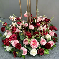 Kunstbloemenkrans, bloemstuk, bloemenring voor bruiloft, tafeldecoratie, feest, evenement, huisdecoratie