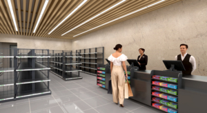 Diseño 3D para estantes de madera, <span class=keywords><strong>tienda</strong></span> de alimentos - Product Image 5