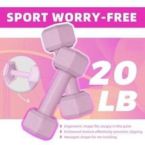 Vinyl Coated Custom <b>Dumbbell</b> Hand Weight Sets 5/10/15/20lbs 5 Colors Exercise Fitness Women Men Home Use Gym Equipment - Product Image 1